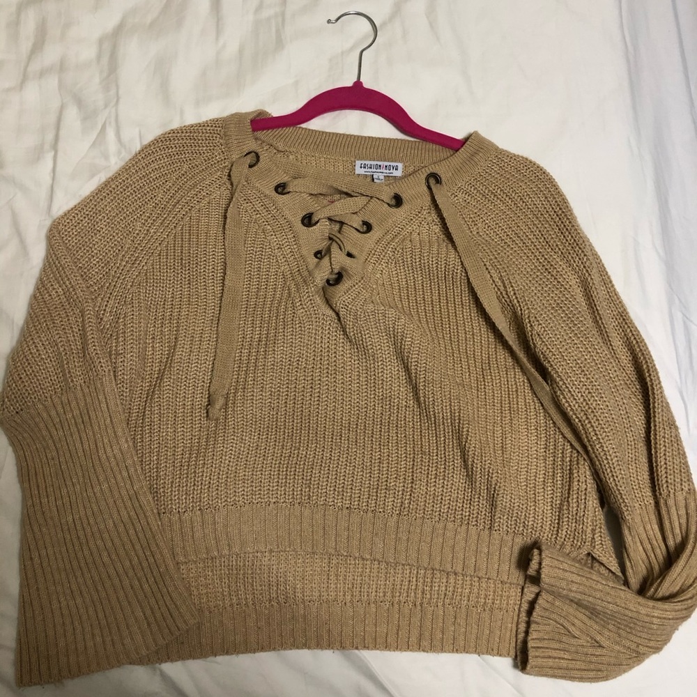 Nude Crisscross Sweater